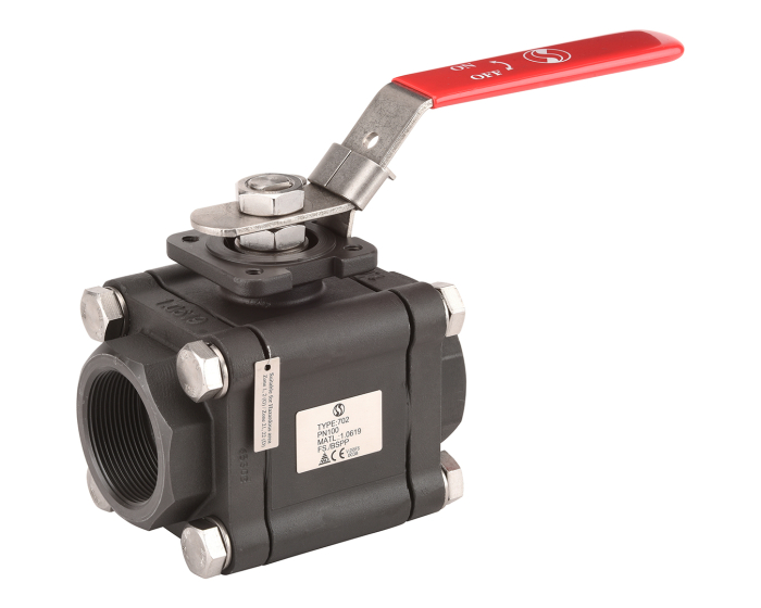 Carbon steel ball valve 702 3 piece body BW 1/2''